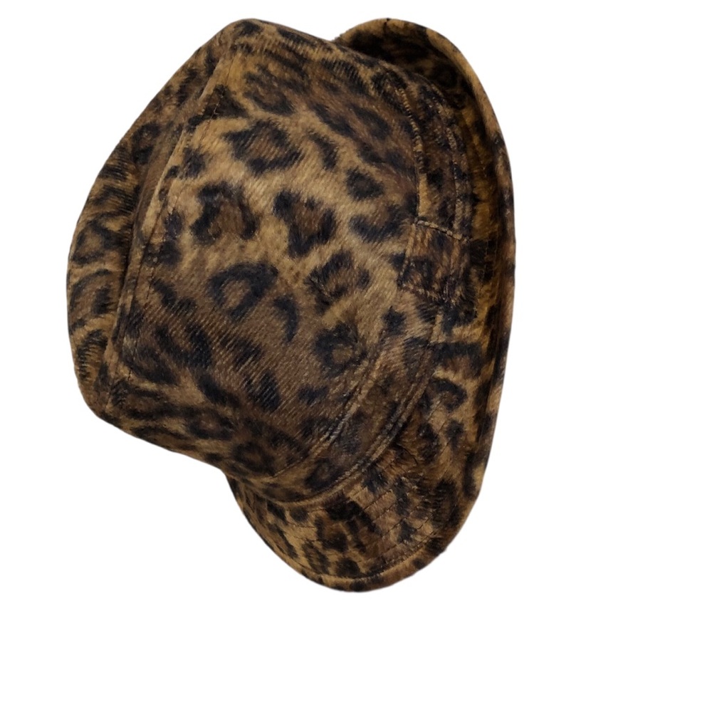 Leopard Print Fedora Hat - Picture 2 of 6